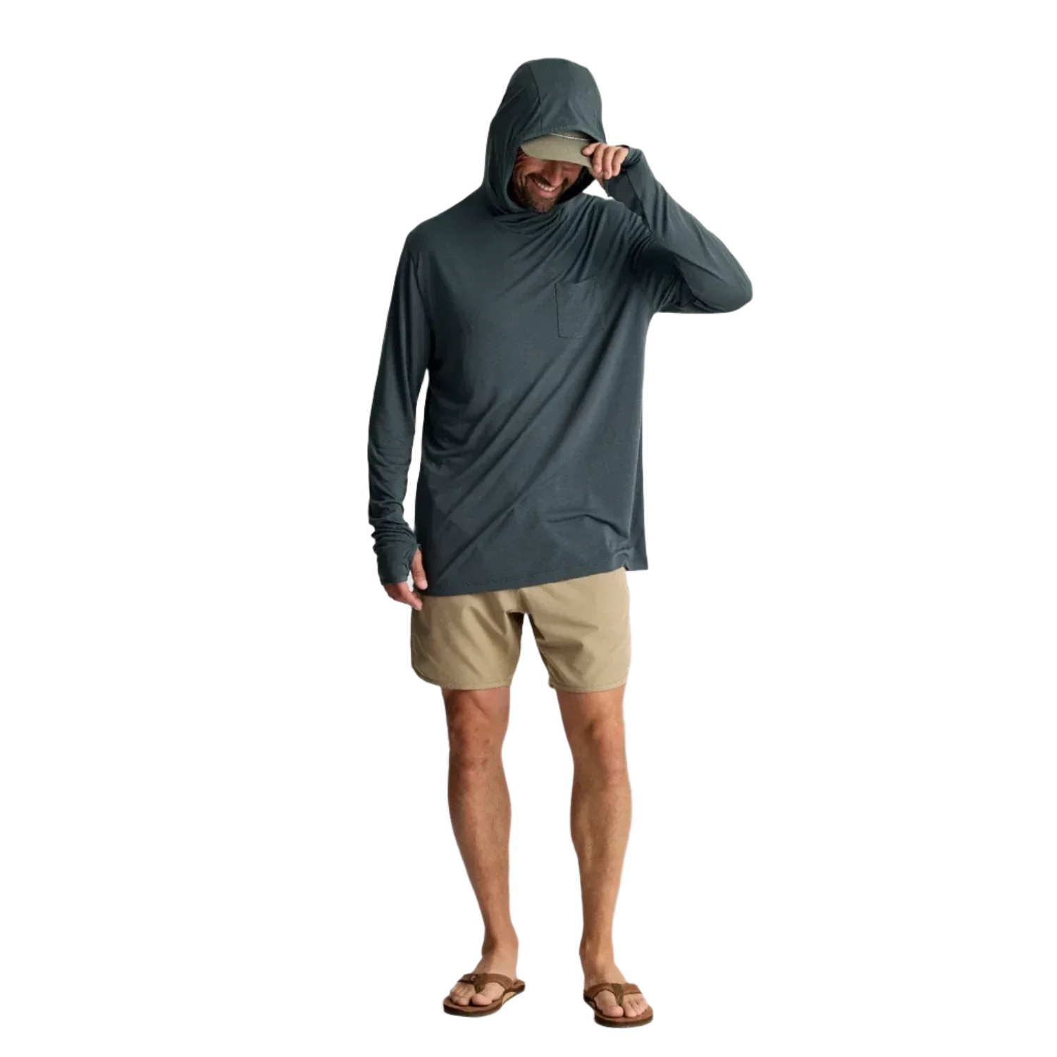 Free Fly Apparel 01. MENS APPAREL - MENS LS SHIRTS - MENS LS HOODY Men's Bamboo Lightweight Hoody MIDNIGHT