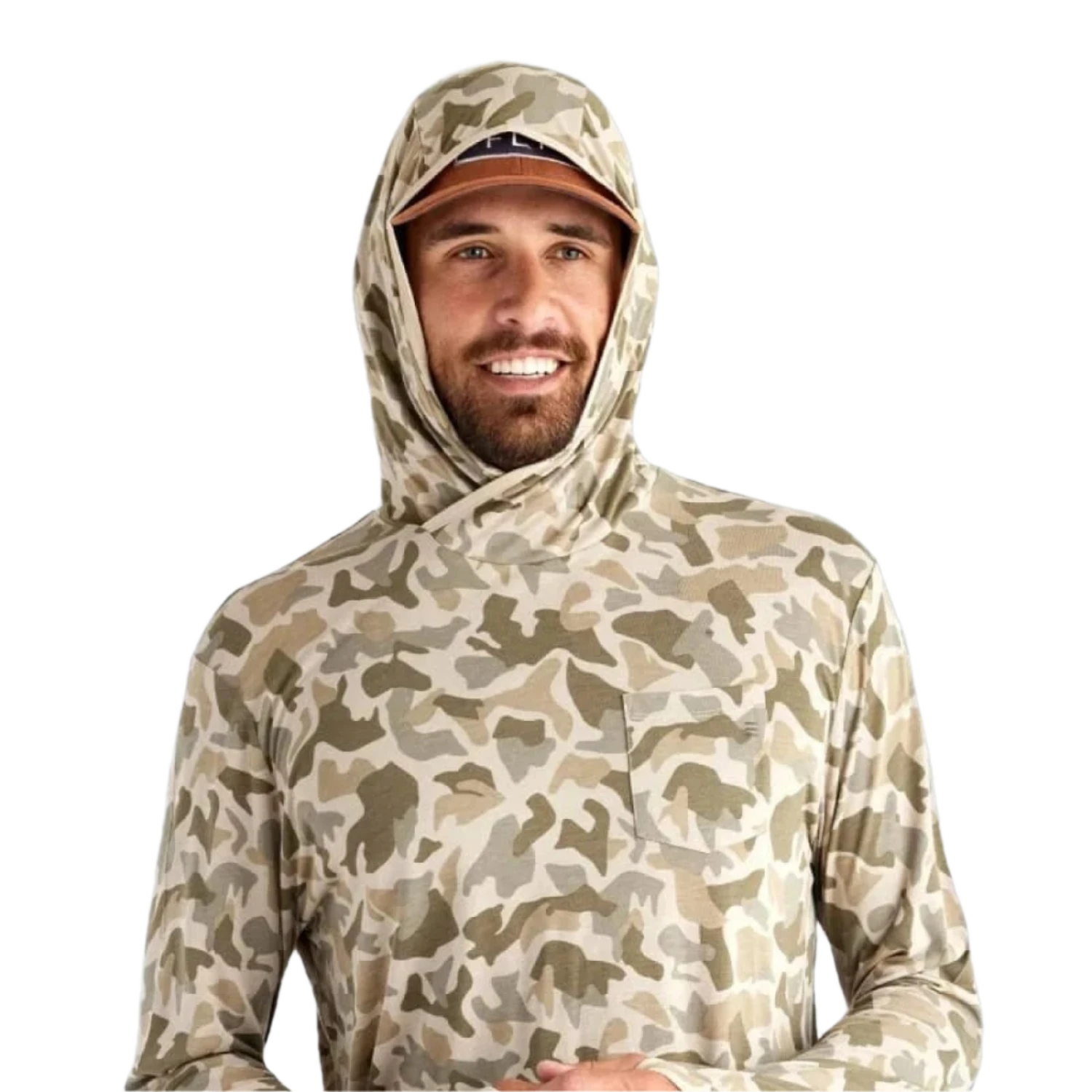 Free Fly Apparel 01. MENS APPAREL - MENS LS SHIRTS - MENS LS HOODY Men's Bamboo Lightweight Hoodie BARRIER ISLAND CAMO