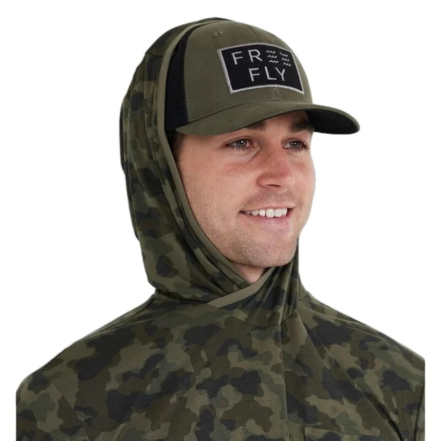 Free Fly Apparel 01. MENS APPAREL - MENS LS SHIRTS - MENS LS HOODY Men's Bamboo Lightweight Hoodie MARSHLAND CAMO