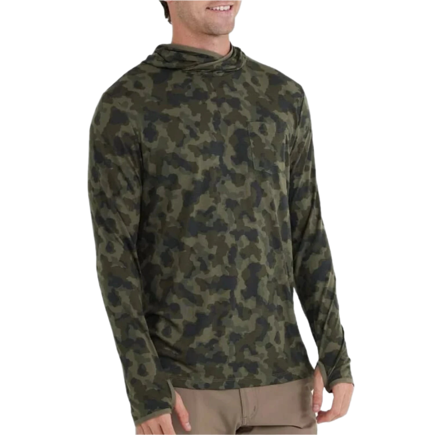 Free Fly Apparel 01. MENS APPAREL - MENS LS SHIRTS - MENS LS HOODY Men's Bamboo Lightweight Hoody MARSHLAND CAMO