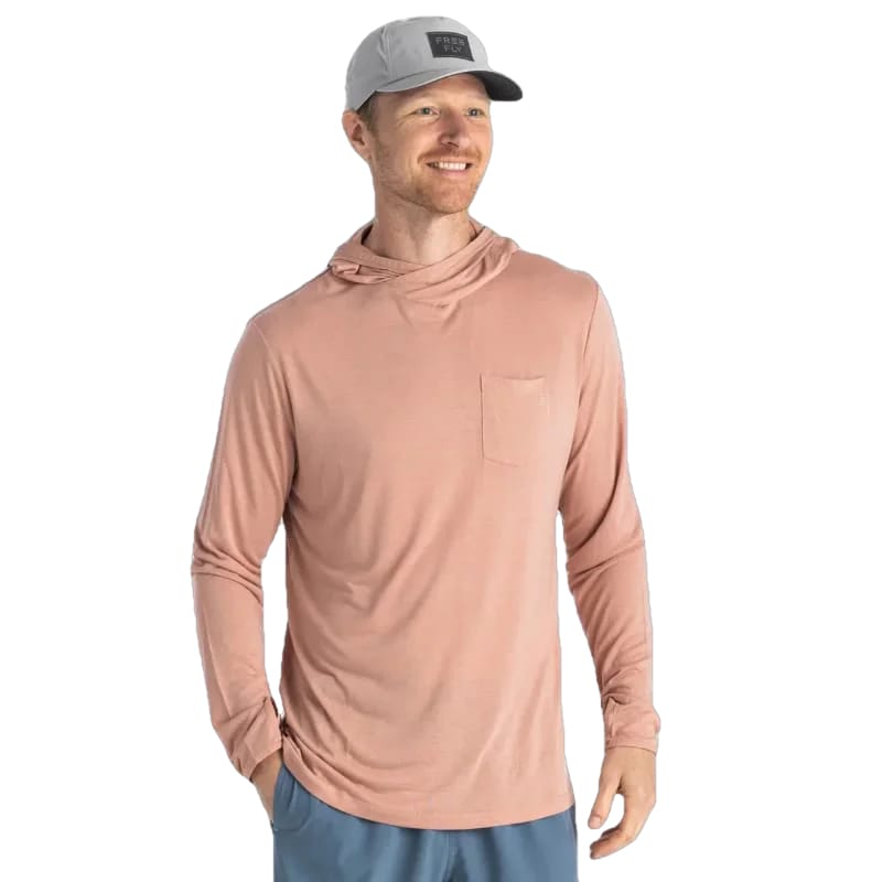 Free Fly Apparel 01. MENS APPAREL - MENS LS SHIRTS - MENS LS HOODY Men's Bamboo Lightweight Hoody ORANGE DUSK