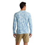 Free Fly Apparel 01. MENS APPAREL - MENS LS SHIRTS - MENS LS ACTIVE Men's Bamboo Lightweight Long Sleeve SEASMOKE CAMO - SURF BLUE