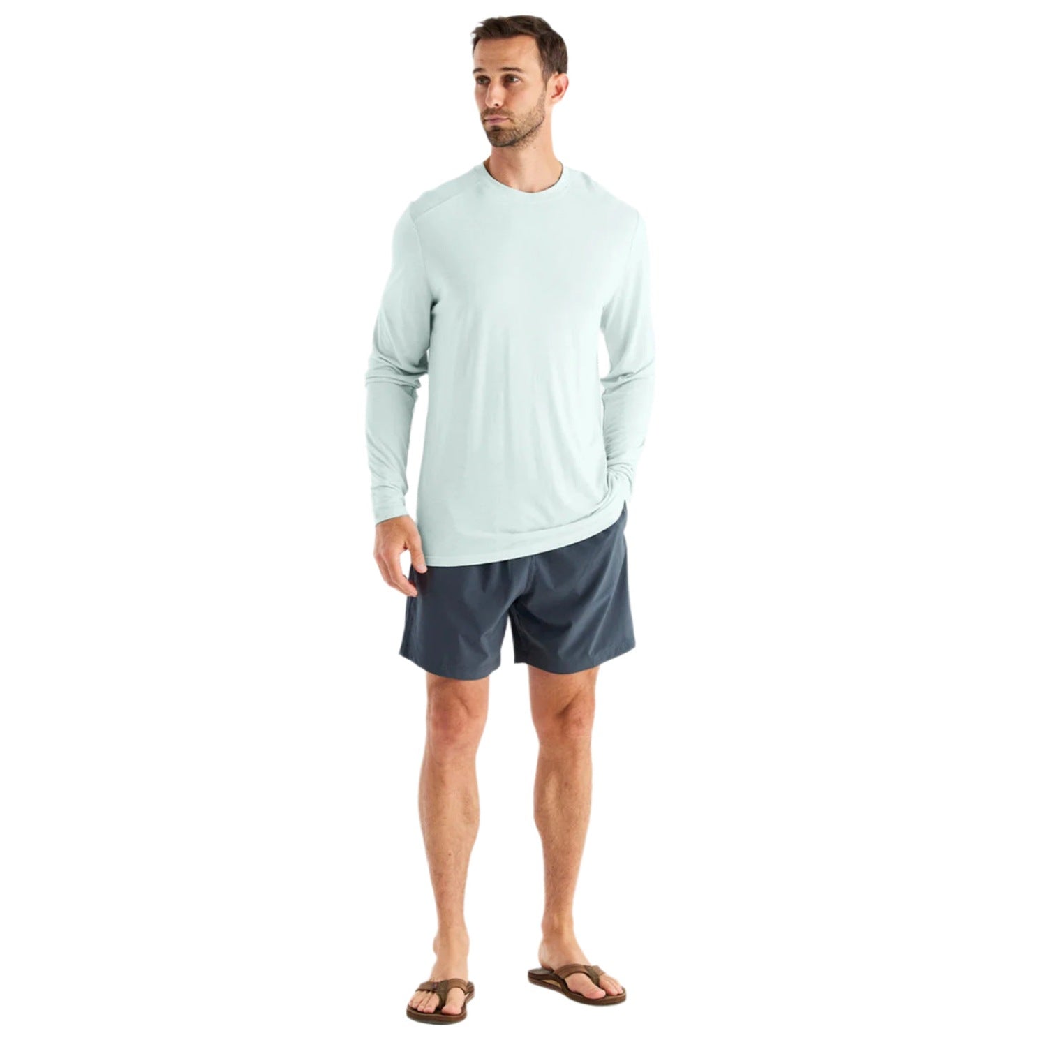 Free Fly Apparel 01. MENS APPAREL - MENS LS SHIRTS - MENS LS ACTIVE Men's Bamboo Lightweight Long Sleeve GLACIER