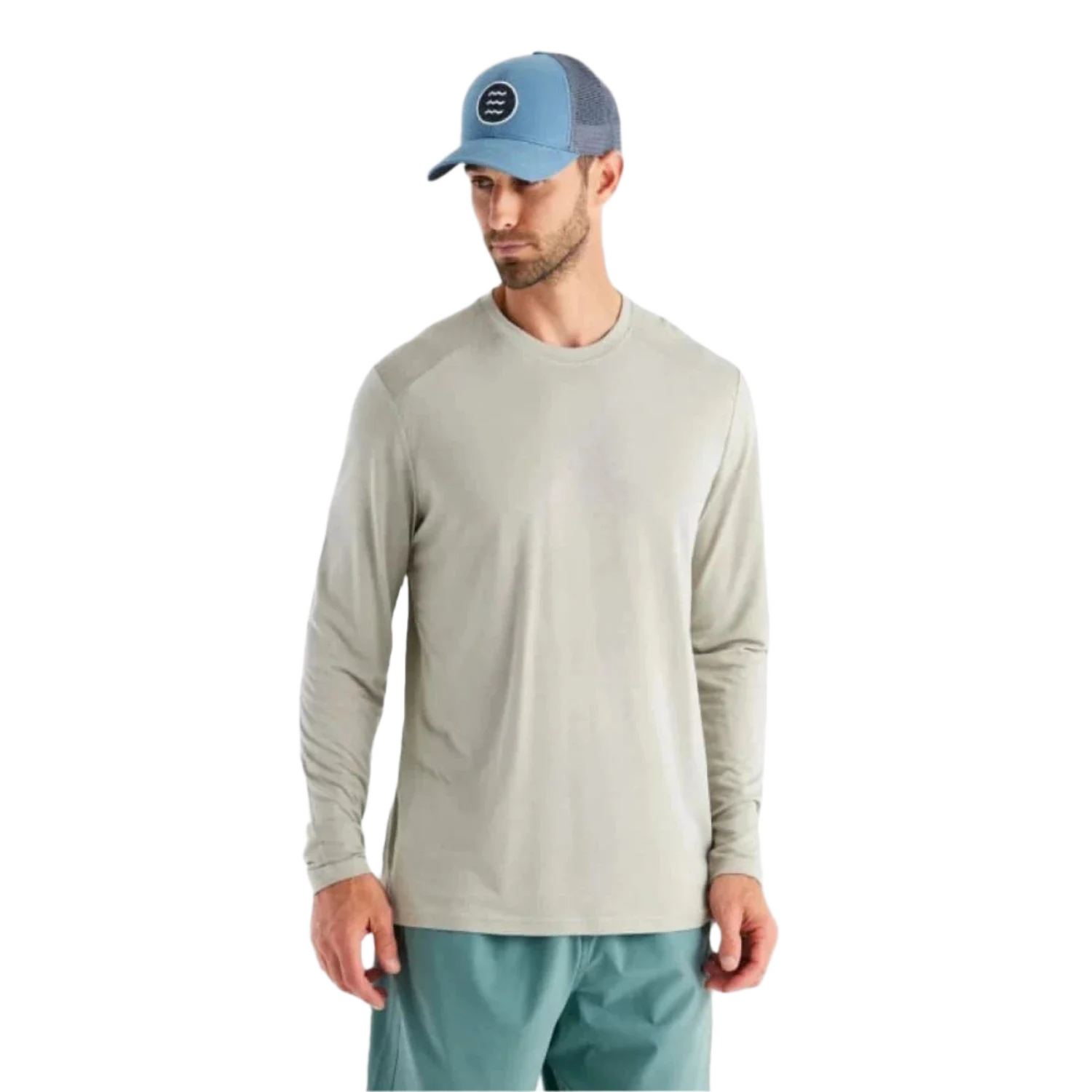 Free Fly Apparel 01. MENS APPAREL - MENS LS SHIRTS - MENS LS ACTIVE Men's Bamboo Lightweight Long Sleeve SANDSTONE