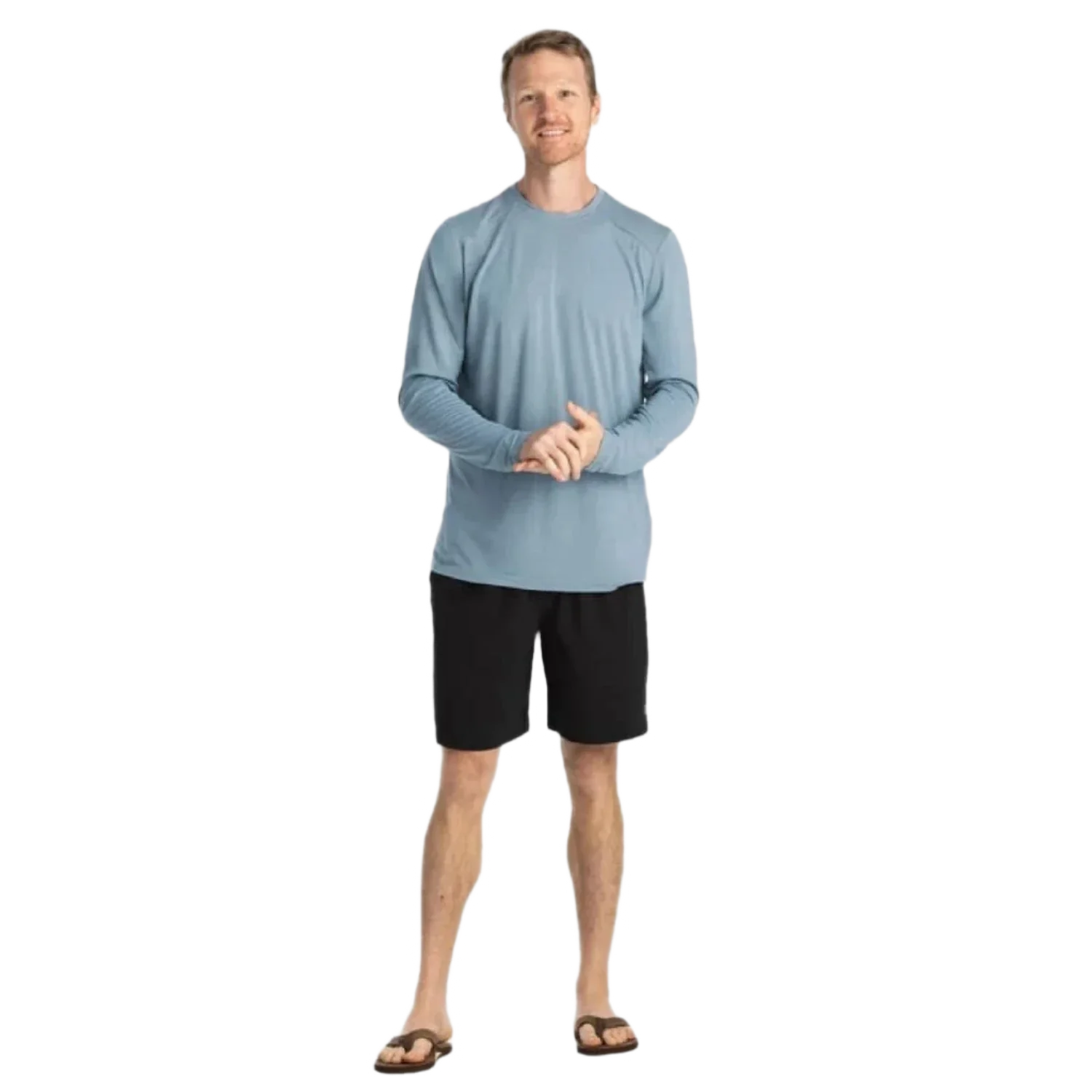 Free Fly Apparel 01. MENS APPAREL - MENS LS SHIRTS - MENS LS ACTIVE Men's Bamboo Lightweight Long Sleeve BLUE FOG