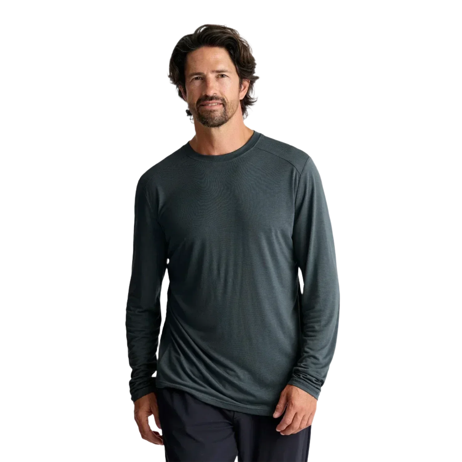 Free Fly Apparel 01. MENS APPAREL - MENS LS SHIRTS - MENS LS ACTIVE Men's Bamboo Lightweight Long Sleeve MIDNIGHT