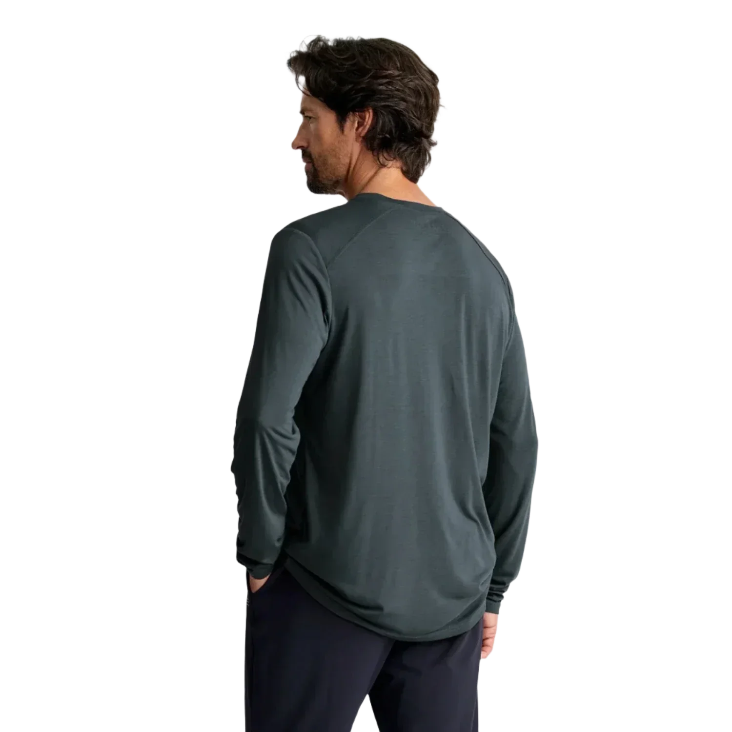 Free Fly Apparel 01. MENS APPAREL - MENS LS SHIRTS - MENS LS ACTIVE Men's Bamboo Lightweight Long Sleeve SLATE