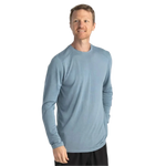 Free Fly Apparel 01. MENS APPAREL - MENS LS SHIRTS - MENS LS ACTIVE Men's Bamboo Lightweight Long Sleeve BLUE FOG