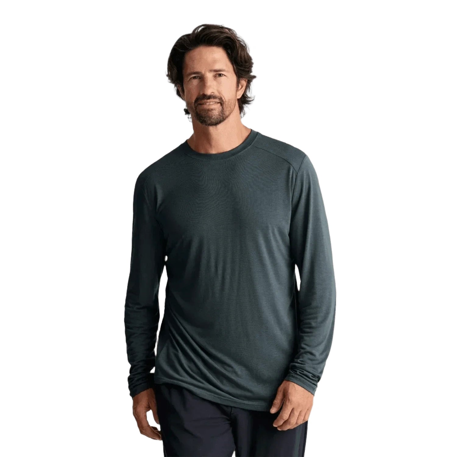 Free Fly Apparel 01. MENS APPAREL - MENS LS SHIRTS - MENS LS ACTIVE Men's Bamboo Lightweight Long Sleeve MIDNIGHT