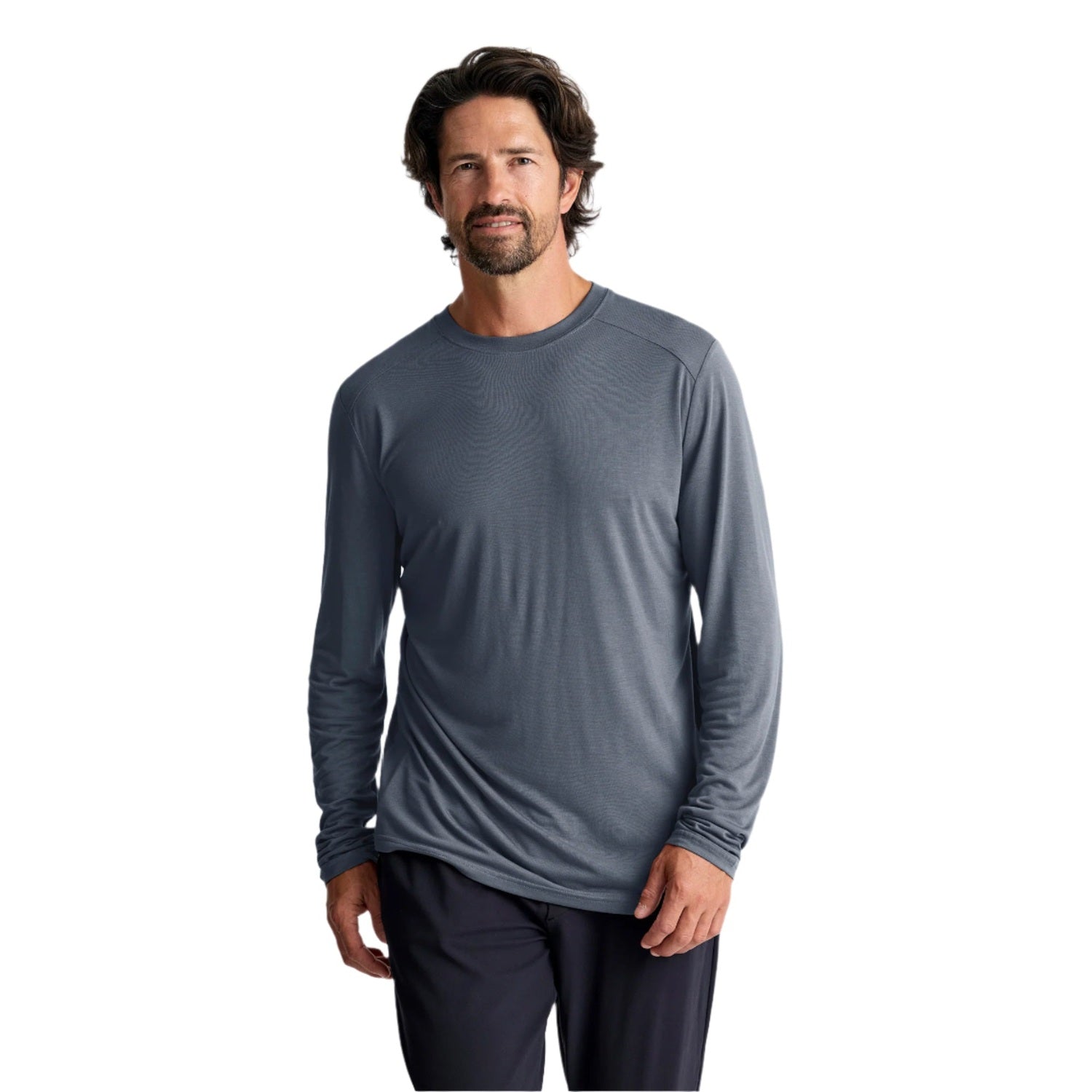 Free Fly Apparel 01. MENS APPAREL - MENS LS SHIRTS - MENS LS ACTIVE Men's Bamboo Lightweight Long Sleeve STORM CLOUD