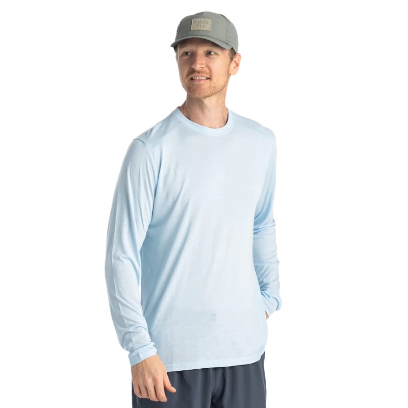 Free Fly Apparel 01. MENS APPAREL - MENS LS SHIRTS - MENS LS ACTIVE Men's Bamboo Lightweight Long Sleeve BLUE BIRD