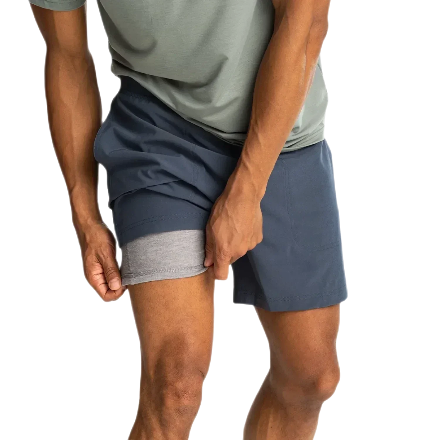 Free Fly Apparel 01. MENS APPAREL - MENS SHORTS - MENS SHORTS ACTIVE Men's Bamboo-Lined Active Breeze Short - 5.5 in BLUE DUSK II