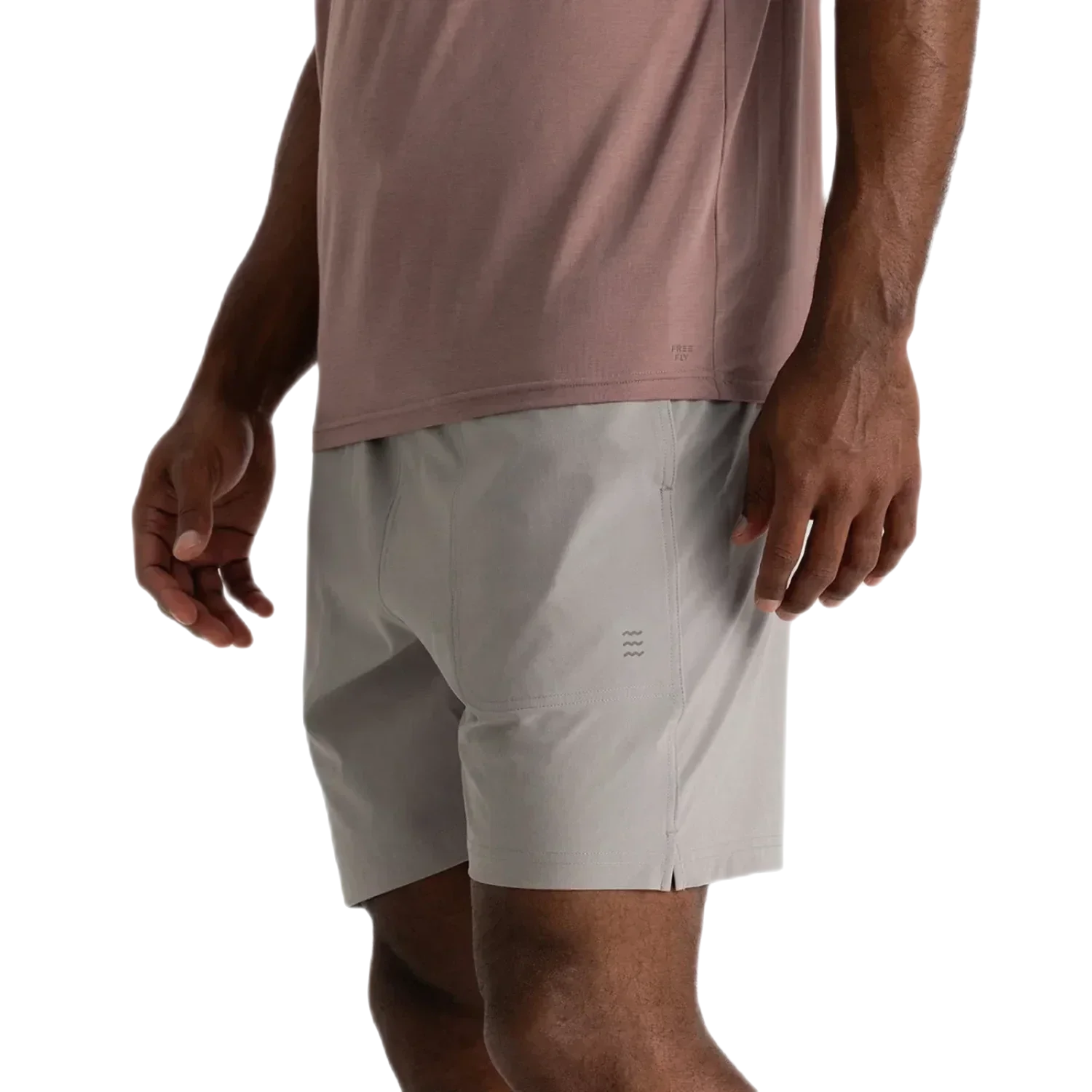 Free Fly Apparel 01. MENS APPAREL - MENS SHORTS - MENS SHORTS ACTIVE Men's Bamboo-Lined Active Breeze Short - 7 in CEMENT