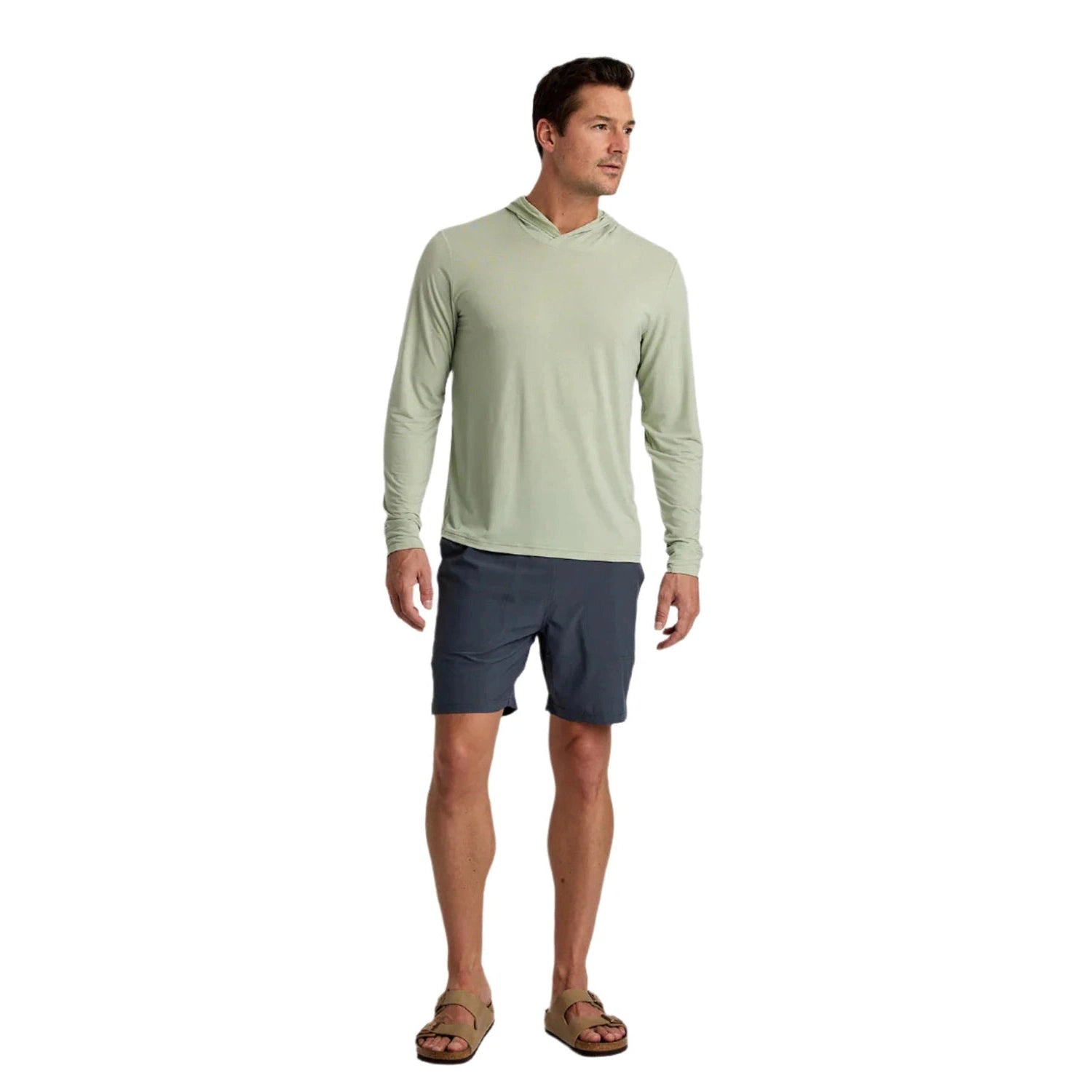 Free Fly Apparel 01. MENS APPAREL - MENS SHORTS - MENS SHORTS ACTIVE Men's Bamboo-Lined Active Breeze Short - 7 in STORM CLOUD