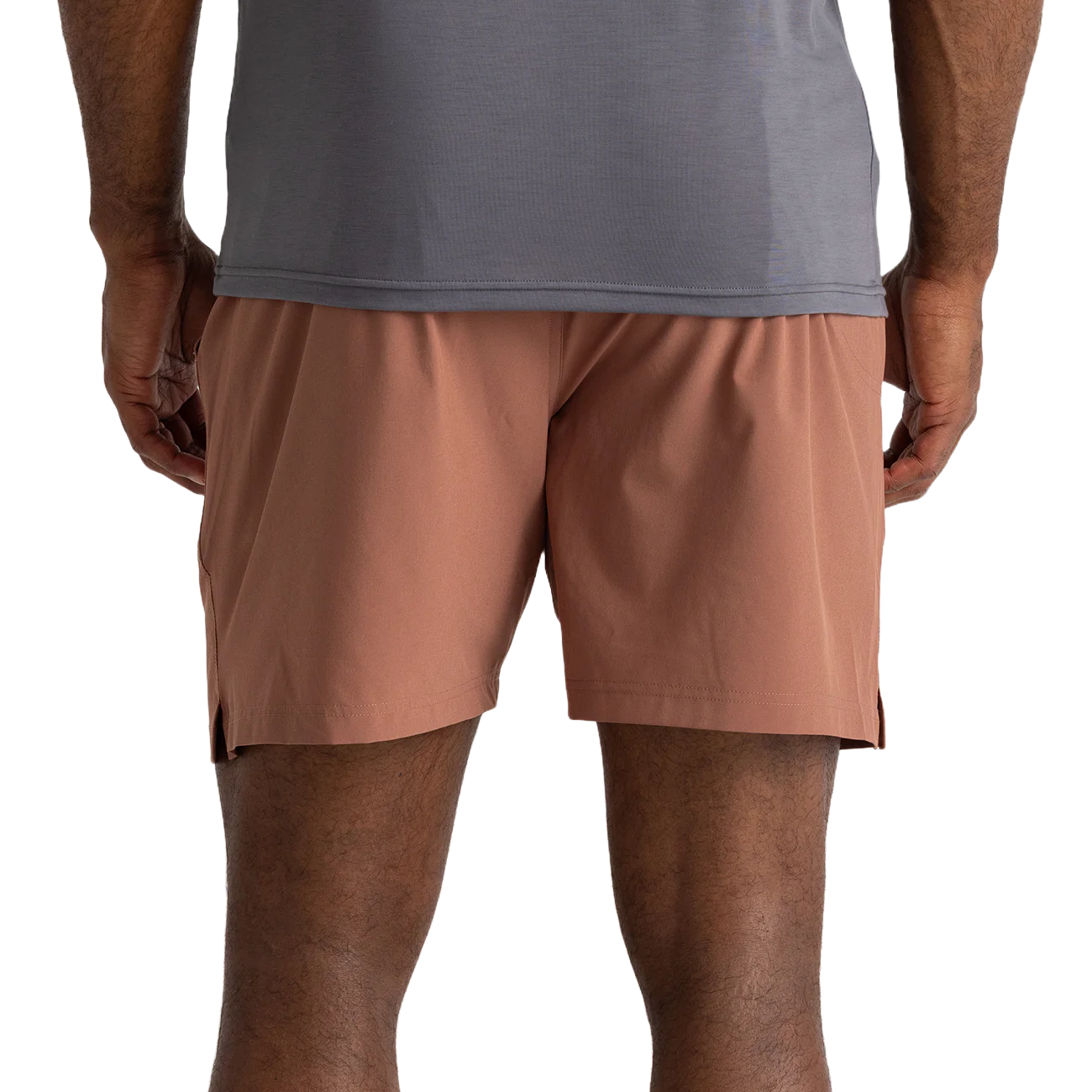 Free Fly Apparel 01. MENS APPAREL - MENS SHORTS - MENS SHORTS ACTIVE Men's Bamboo-Lined Active Breeze Short - 7 in BALTIC AMBER