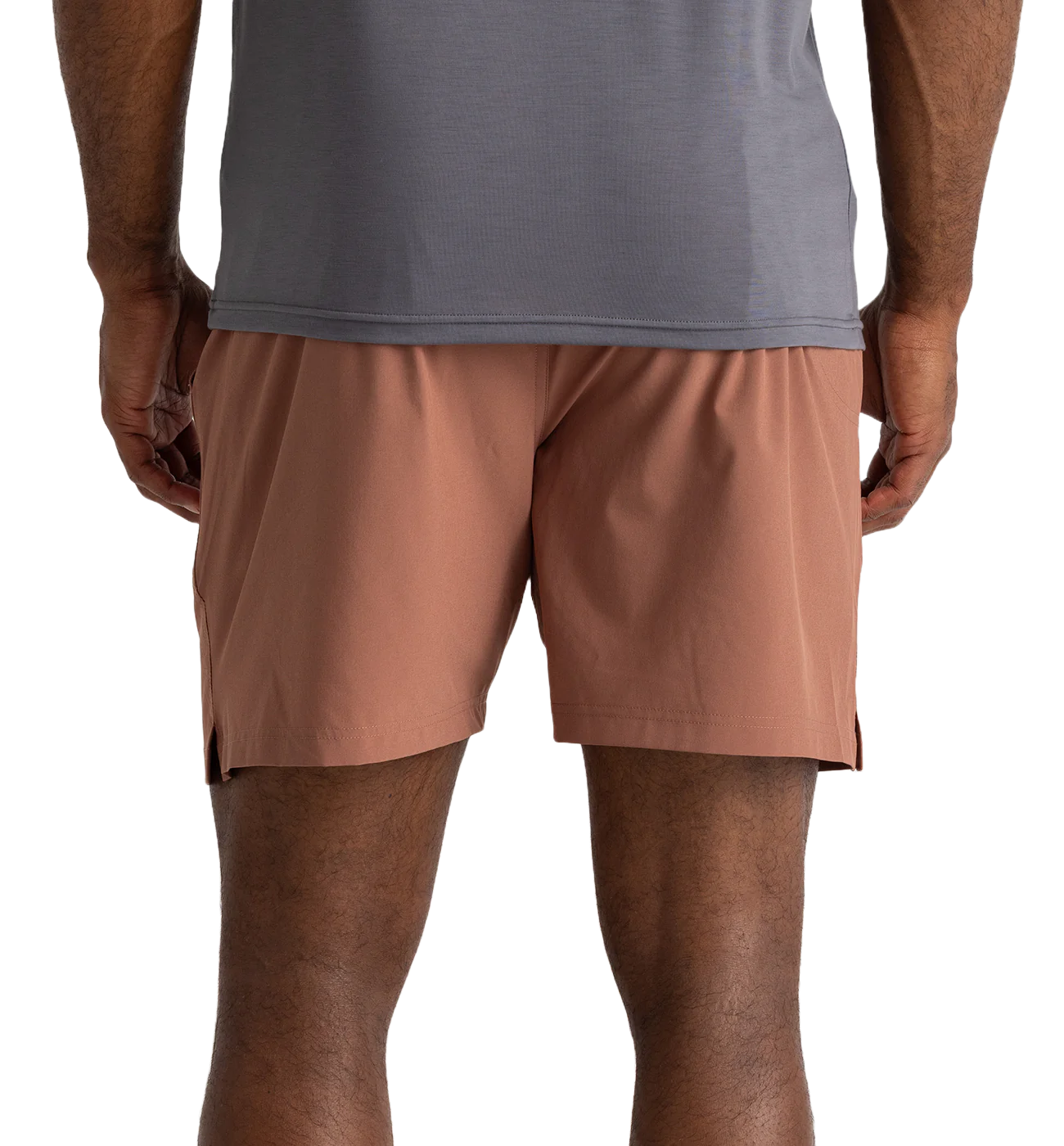 Free Fly Apparel 01. MENS APPAREL - MENS SHORTS - MENS SHORTS ACTIVE Men's Bamboo-Lined Active Breeze Short - 7 in BALTIC AMBER