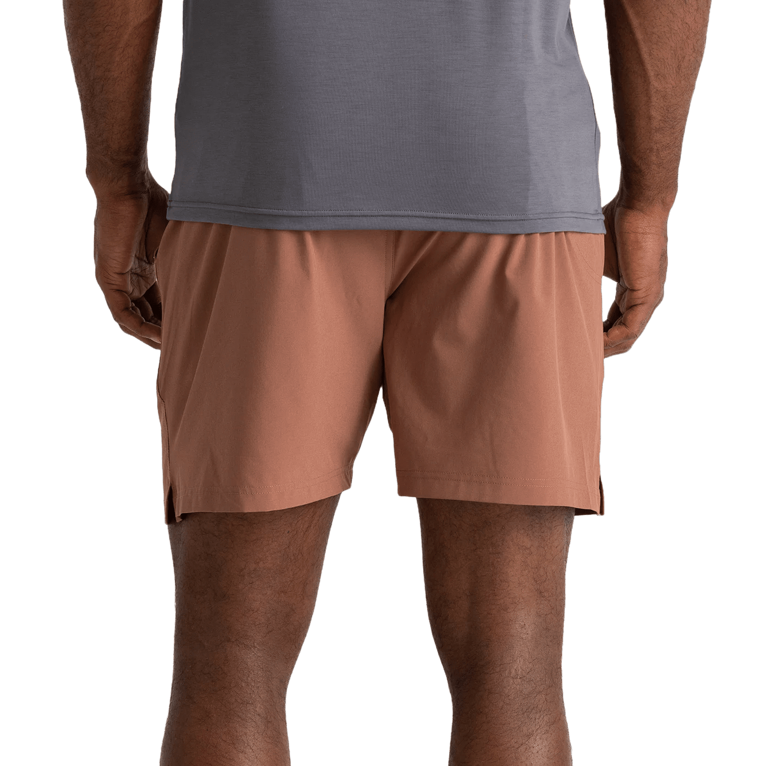 Free Fly Apparel 01. MENS APPAREL - MENS SHORTS - MENS SHORTS ACTIVE Men's Bamboo-Lined Active Breeze Short - 7 in BALTIC AMBER