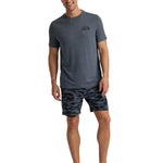 Free Fly Apparel 01. MENS APPAREL - MENS SHORTS - MENS SHORTS ACTIVE Men's Bamboo-Lined Active Breeze Short - 7 in SEASMOKE CAMO - BLACK