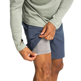 Free Fly Apparel 01. MENS APPAREL - MENS SHORTS - MENS SHORTS ACTIVE Men's Bamboo-Lined Active Breeze Short - 7 in BLUE DUSK II