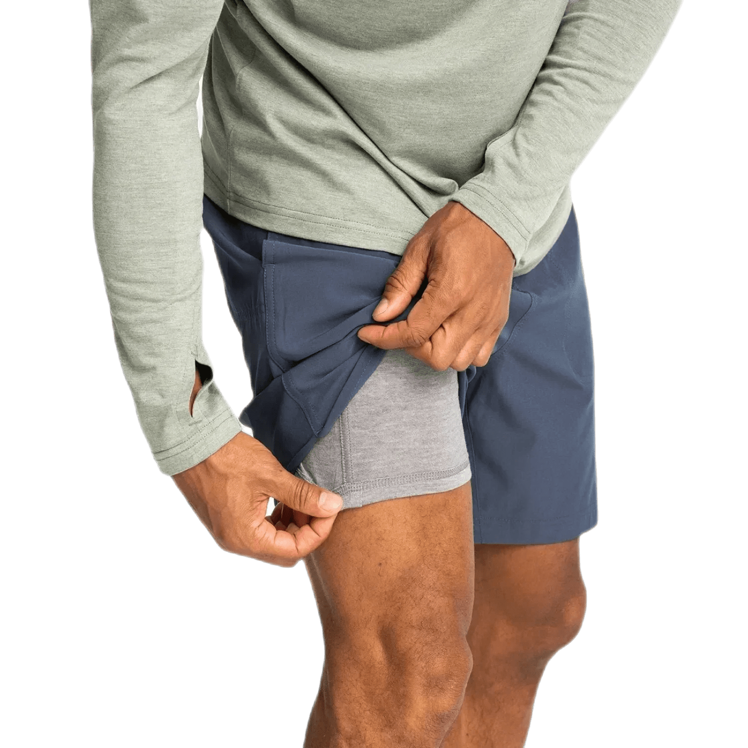 Free Fly Apparel 01. MENS APPAREL - MENS SHORTS - MENS SHORTS ACTIVE Men's Bamboo-Lined Active Breeze Short - 7 in BLUE DUSK II