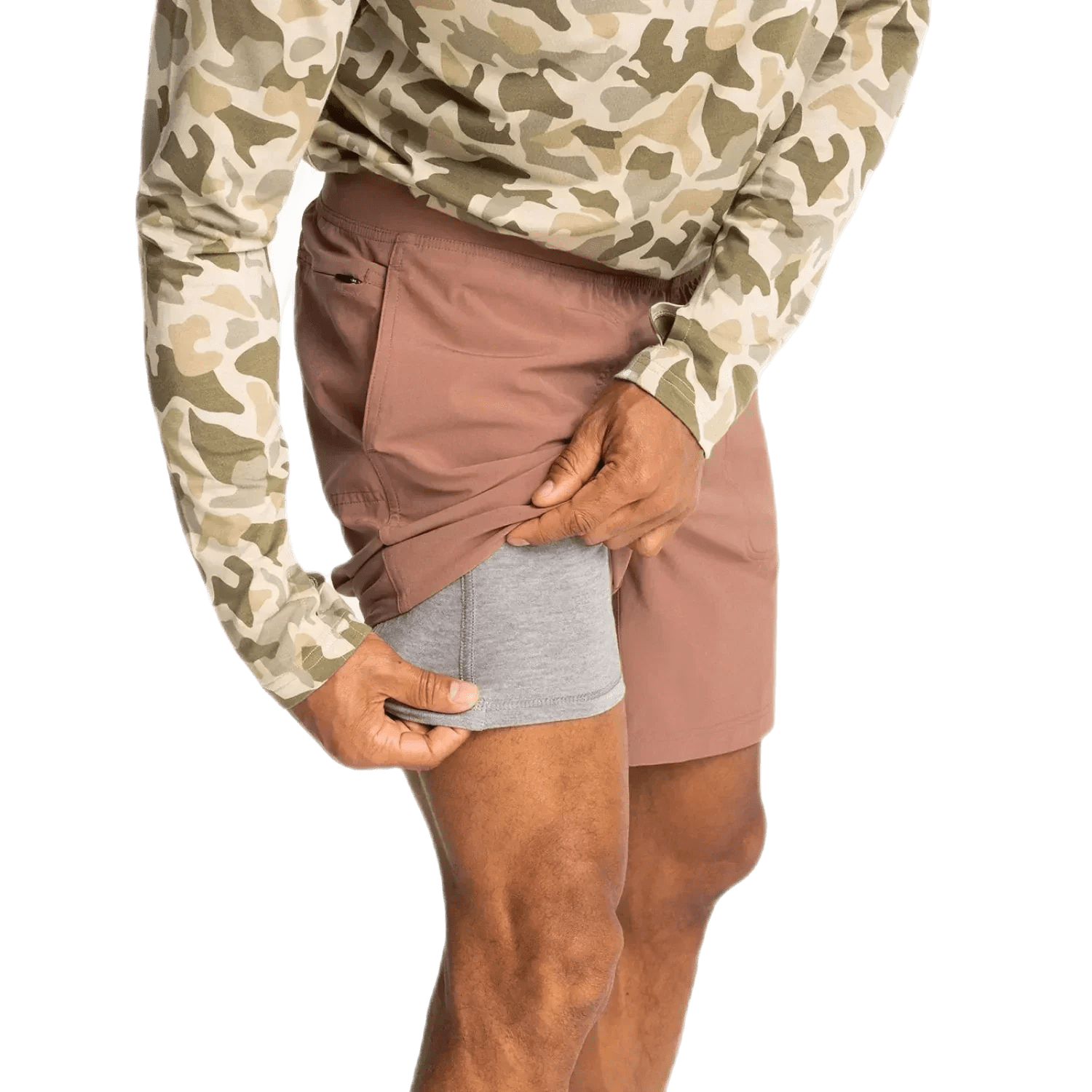 Free Fly Apparel 01. MENS APPAREL - MENS SHORTS - MENS SHORTS ACTIVE Men's Bamboo-Lined Active Breeze Short - 7 in BALTIC AMBER