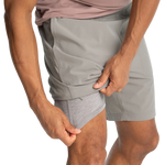 Free Fly Apparel 01. MENS APPAREL - MENS SHORTS - MENS SHORTS ACTIVE Men's Bamboo-Lined Active Breeze Short - 7 in CEMENT