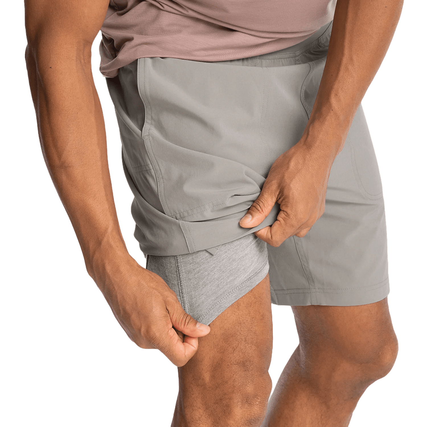 Free Fly Apparel 01. MENS APPAREL - MENS SHORTS - MENS SHORTS ACTIVE Men's Bamboo-Lined Active Breeze Short - 7 in CEMENT