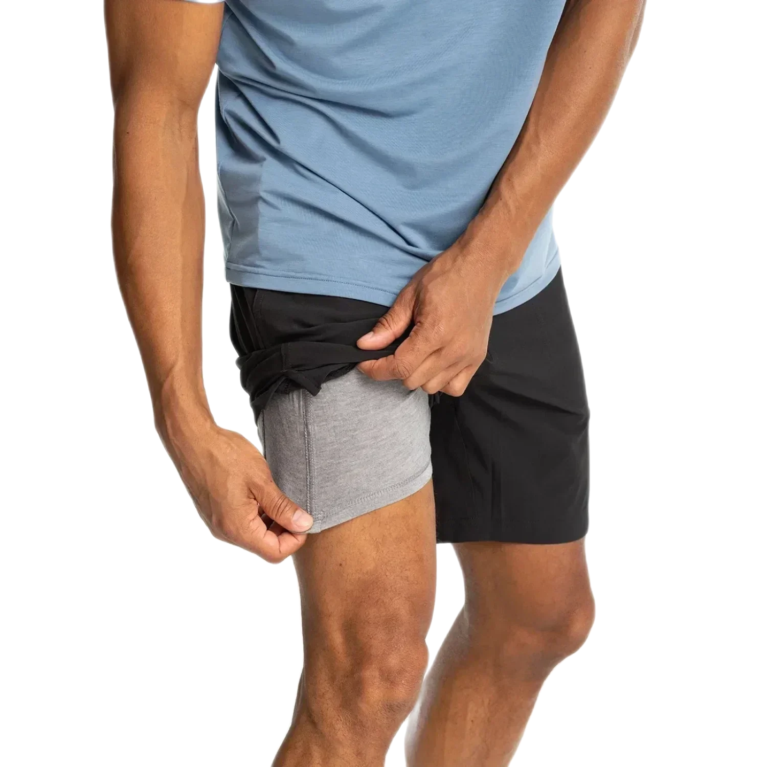 Free Fly Apparel 01. MENS APPAREL - MENS SHORTS - MENS SHORTS ACTIVE Men's Bamboo-Lined Active Breeze Short - 7 in BLACK