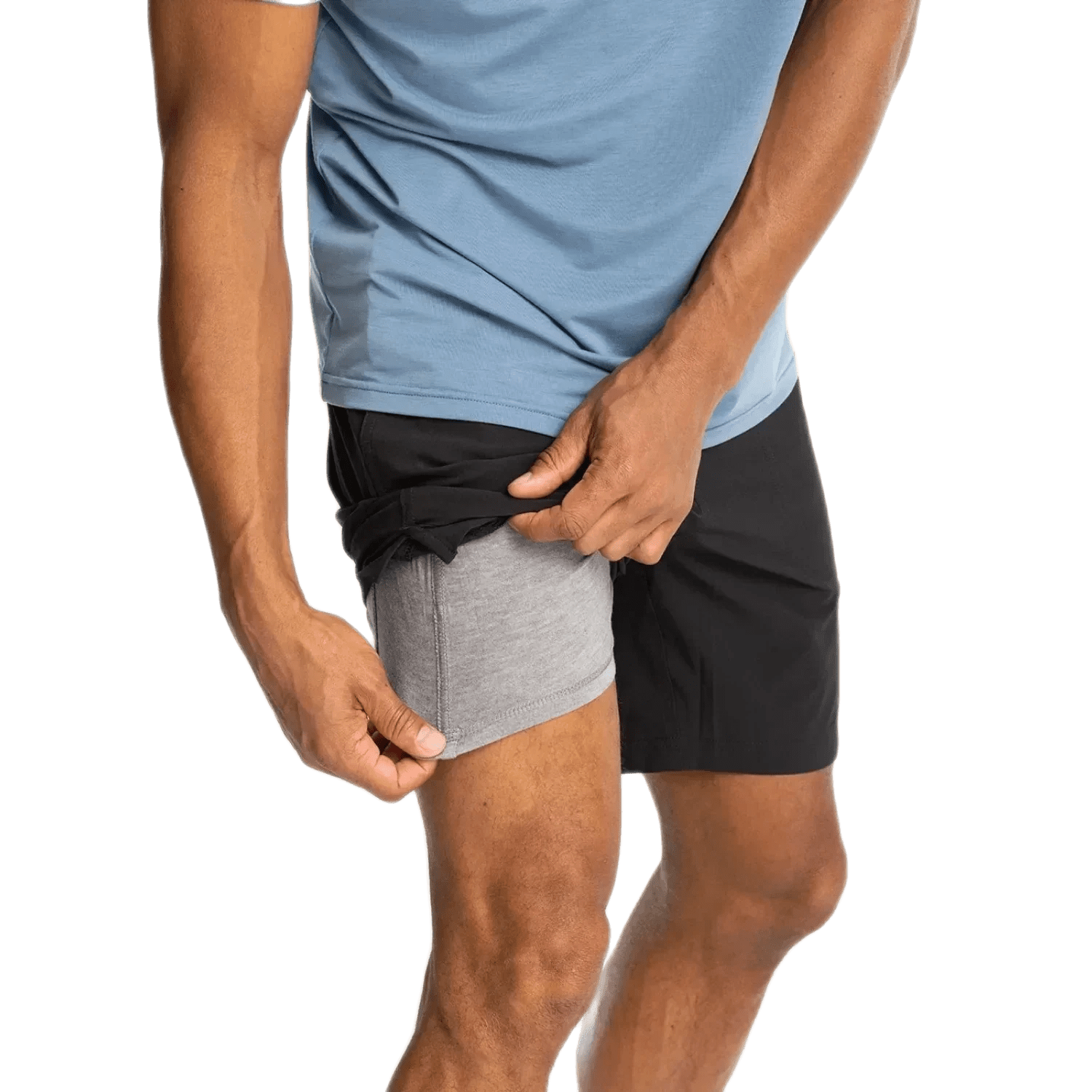 Free Fly Apparel 01. MENS APPAREL - MENS SHORTS - MENS SHORTS ACTIVE Men's Bamboo-Lined Active Breeze Short - 7 in BLACK