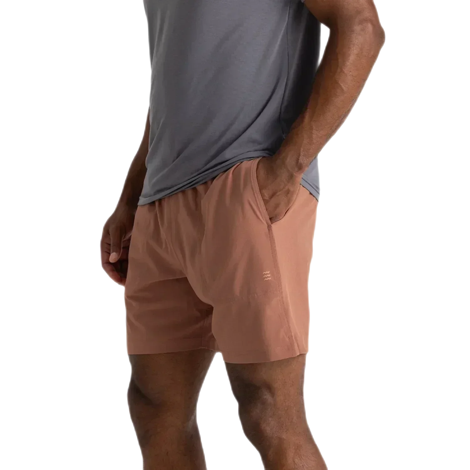 Free Fly Apparel 01. MENS APPAREL - MENS SHORTS - MENS SHORTS ACTIVE Men's Bamboo-Lined Active Breeze Short - 7 in BALTIC AMBER