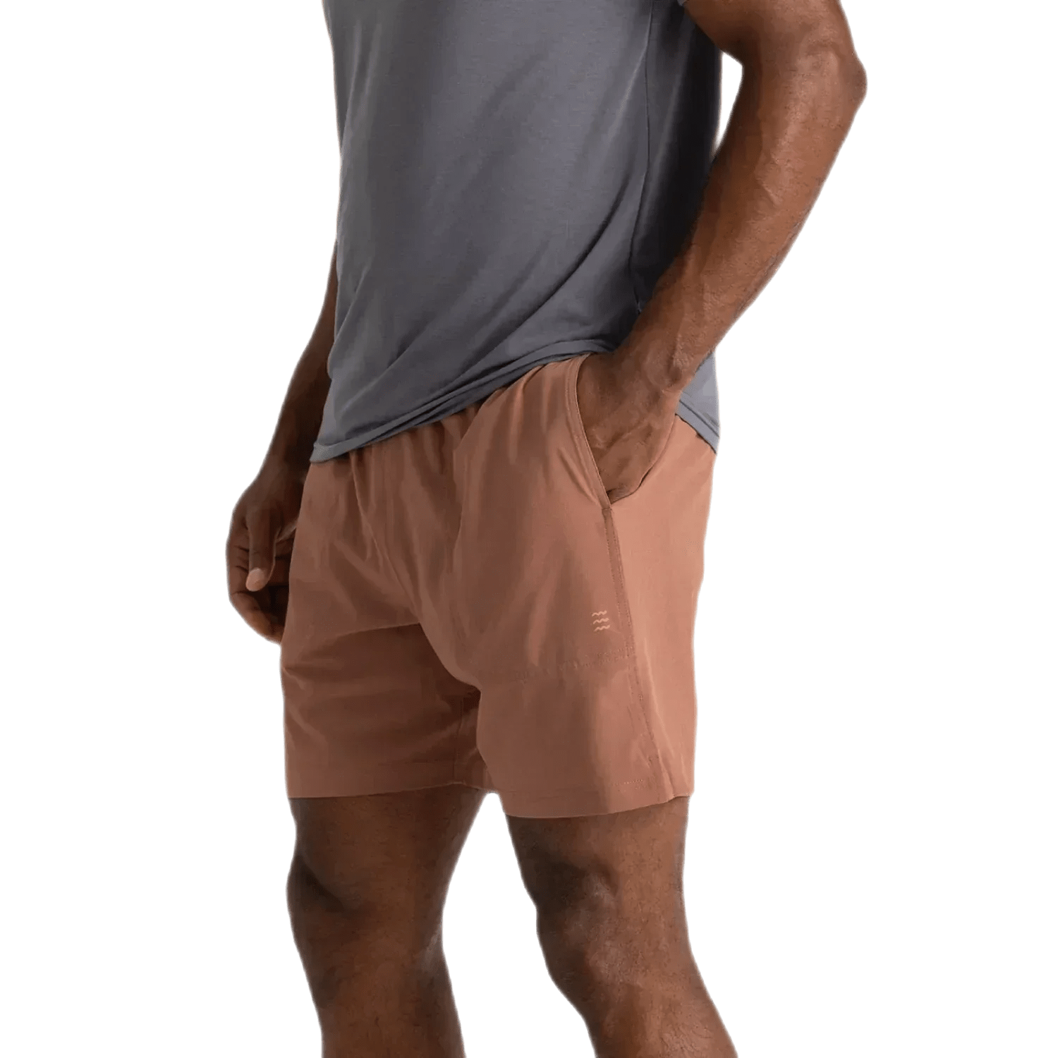 Free Fly Apparel 01. MENS APPAREL - MENS SHORTS - MENS SHORTS ACTIVE Men's Bamboo-Lined Active Breeze Short - 7 in BALTIC AMBER