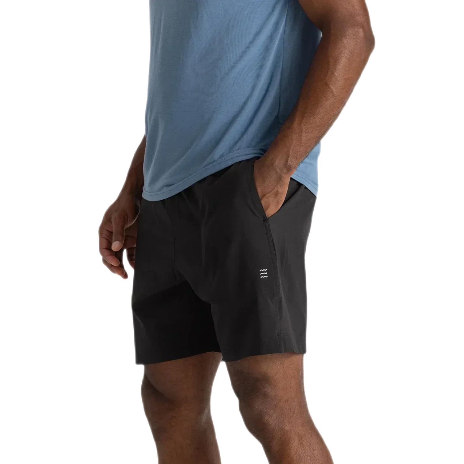 Free Fly Apparel 01. MENS APPAREL - MENS SHORTS - MENS SHORTS ACTIVE Men's Bamboo-Lined Active Breeze Short - 7 in BLACK