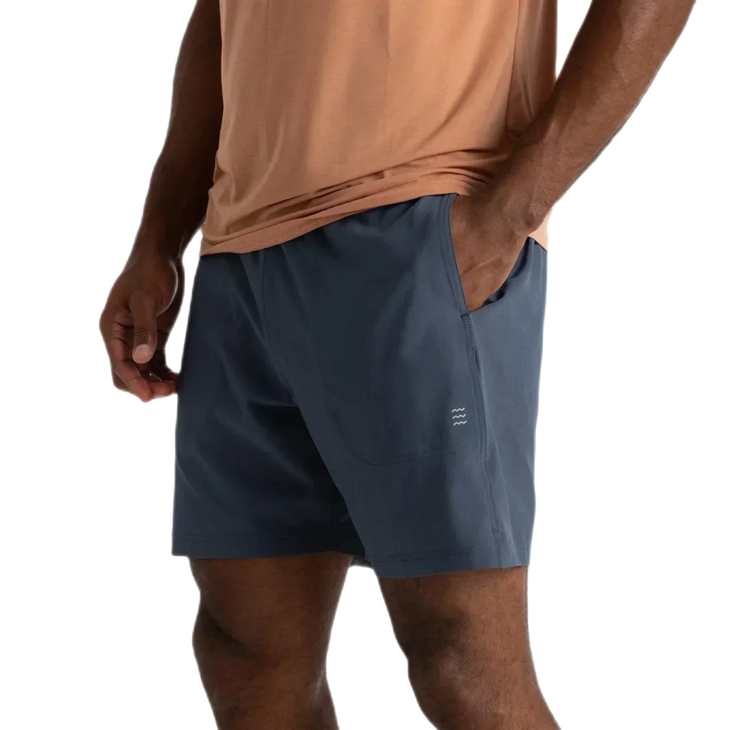 Free Fly Apparel 01. MENS APPAREL - MENS SHORTS - MENS SHORTS ACTIVE Men's Bamboo-Lined Active Breeze Short - 7 in BLUE DUSK II