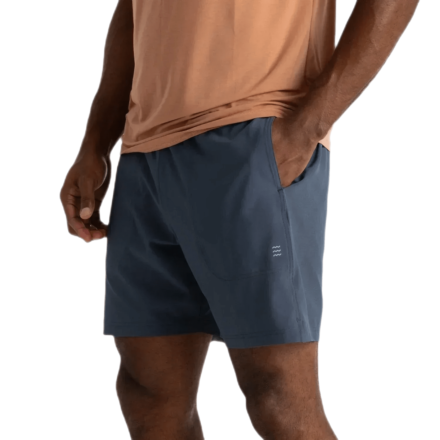 Free Fly Apparel 01. MENS APPAREL - MENS SHORTS - MENS SHORTS ACTIVE Men's Bamboo-Lined Active Breeze Short - 7 in BLUE DUSK II