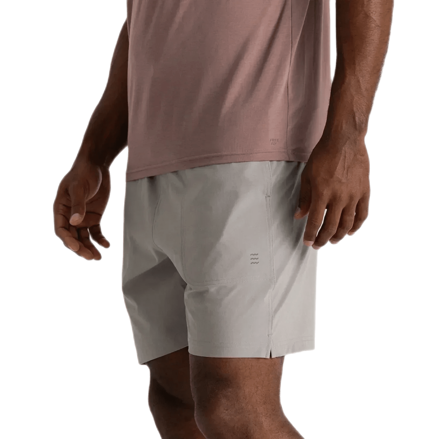 Free Fly Apparel 01. MENS APPAREL - MENS SHORTS - MENS SHORTS ACTIVE Men's Bamboo-Lined Active Breeze Short - 7 in CEMENT