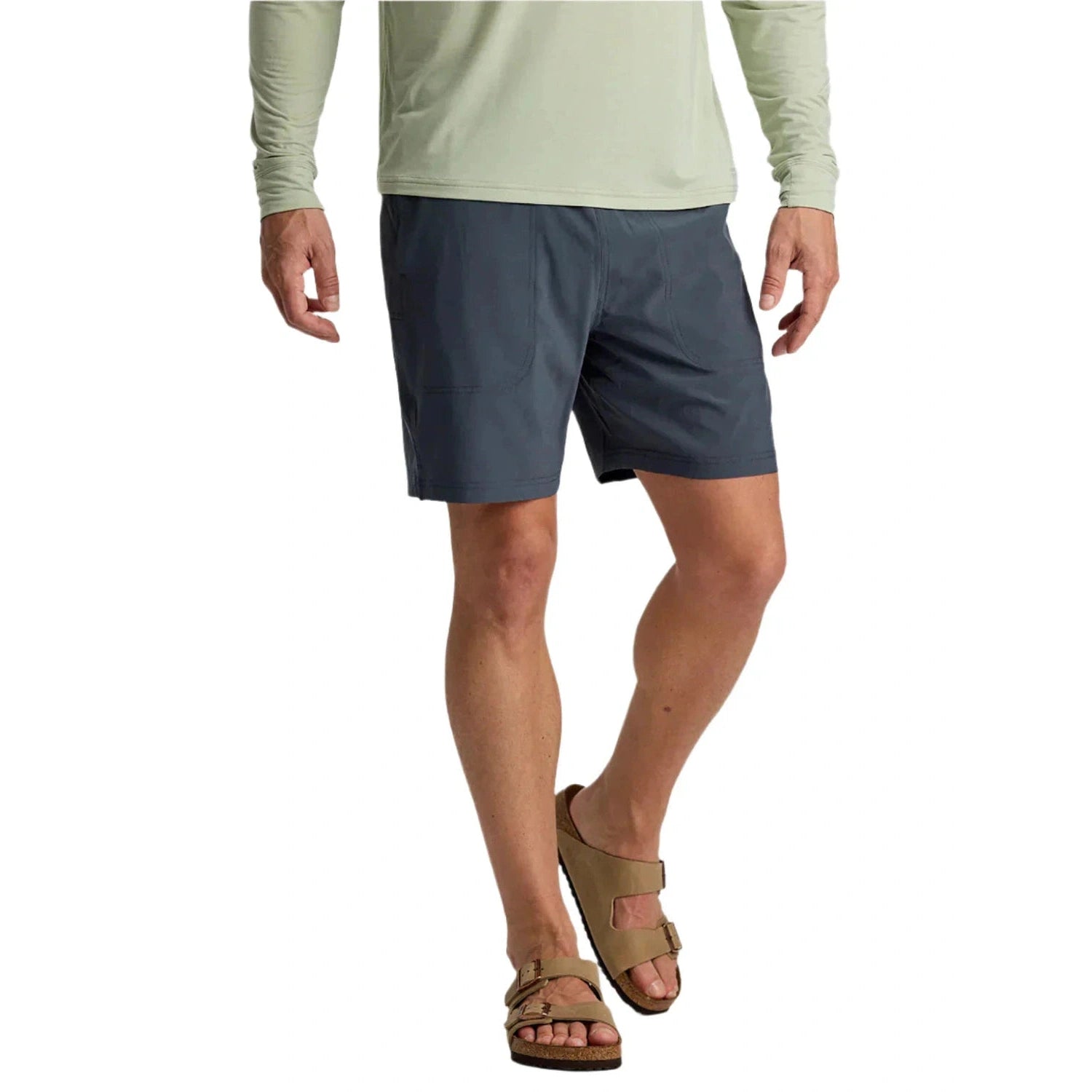 Free Fly Apparel 01. MENS APPAREL - MENS SHORTS - MENS SHORTS ACTIVE Men's Bamboo-Lined Active Breeze Short - 7 in STORM CLOUD