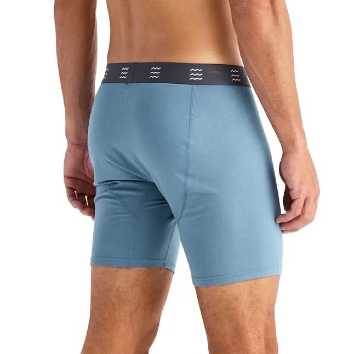 Free Fly Apparel 01. MENS APPAREL - MENS UNDERWEAR - MENS UNDERWEAR Men's Bamboo Motion / Comfort Boxer Brief STORMY SEA