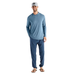 Free Fly Apparel 01. MENS APPAREL - MENS LS SHIRTS - MENS LS HOODY Men's Bamboo Shade Hoody HEATHER SLATE BLUE