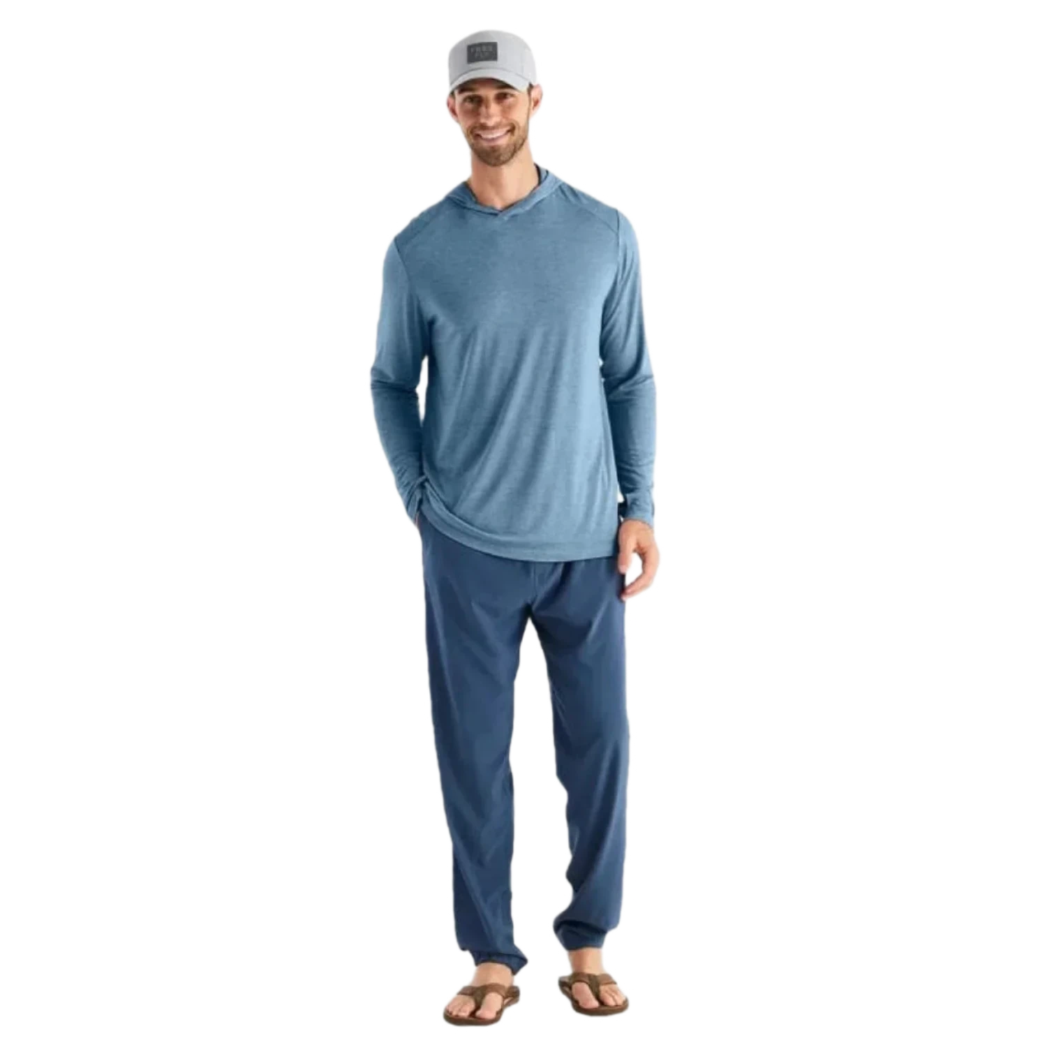 Free Fly Apparel 01. MENS APPAREL - MENS LS SHIRTS - MENS LS HOODY Men's Bamboo Shade Hoody HEATHER SLATE BLUE