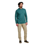 Free Fly Apparel 01. MENS APPAREL - MENS LS SHIRTS - MENS LS HOODY Men's Bamboo Shade Hoody HEATHER SEA PINE