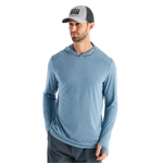 Free Fly Apparel 01. MENS APPAREL - MENS LS SHIRTS - MENS LS HOODY Men's Bamboo Shade Hoody HEATHER SLATE BLUE