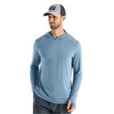 Free Fly Apparel 01. MENS APPAREL - MENS LS SHIRTS - MENS LS HOODY Men's Bamboo Shade Hoody HEATHER SLATE BLUE