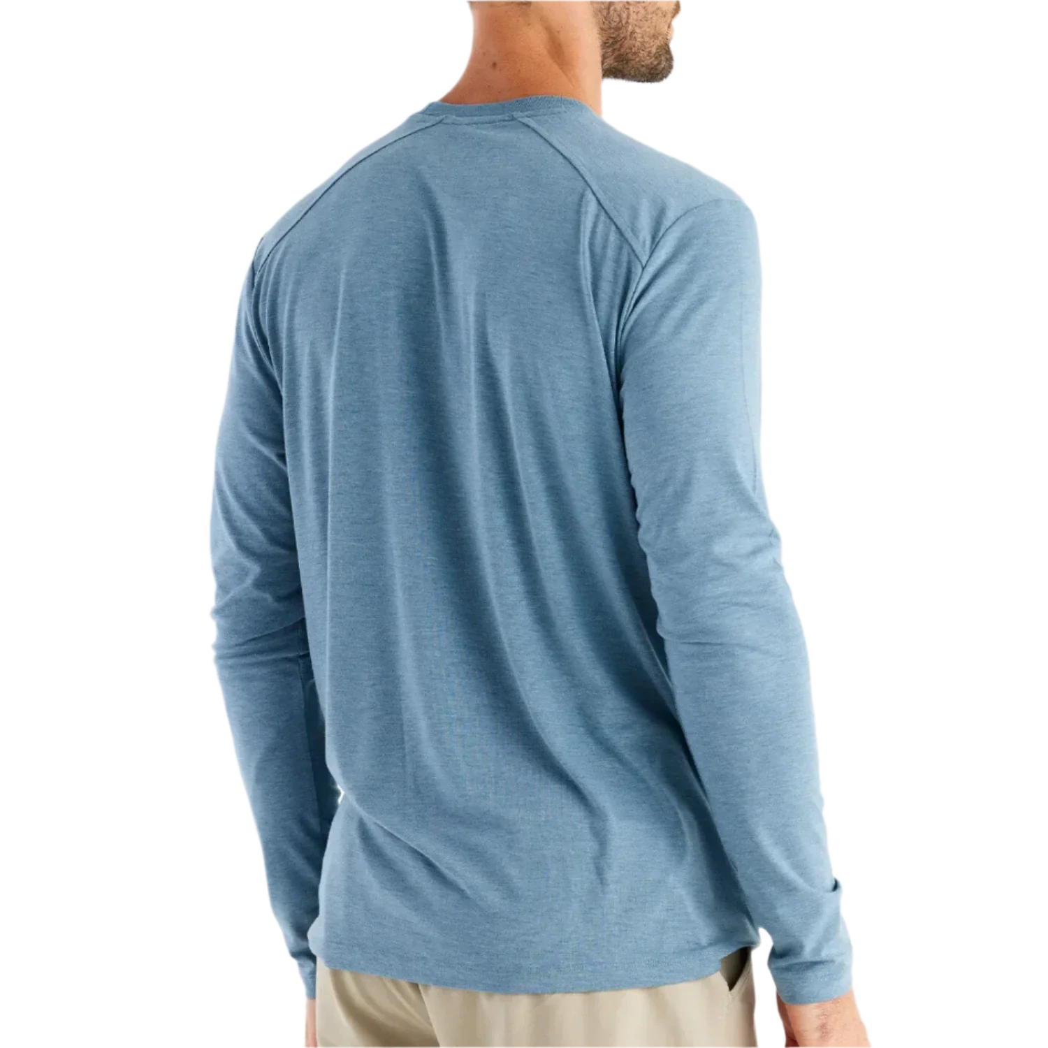 Free Fly Apparel 01. MENS APPAREL - MENS LS SHIRTS - MENS LS ACTIVE Men's Bamboo Shade Long Sleeve HEATHER SLATE BLUE