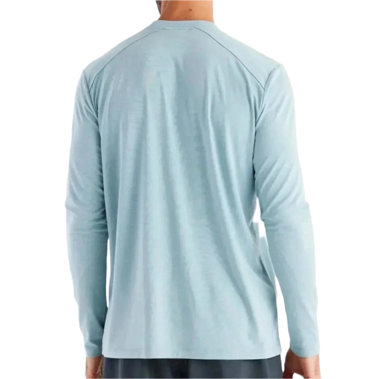 Free Fly Apparel 01. MENS APPAREL - MENS LS SHIRTS - MENS LS ACTIVE Men's Bamboo Shade Long Sleeve HEATHER OCEAN MIST