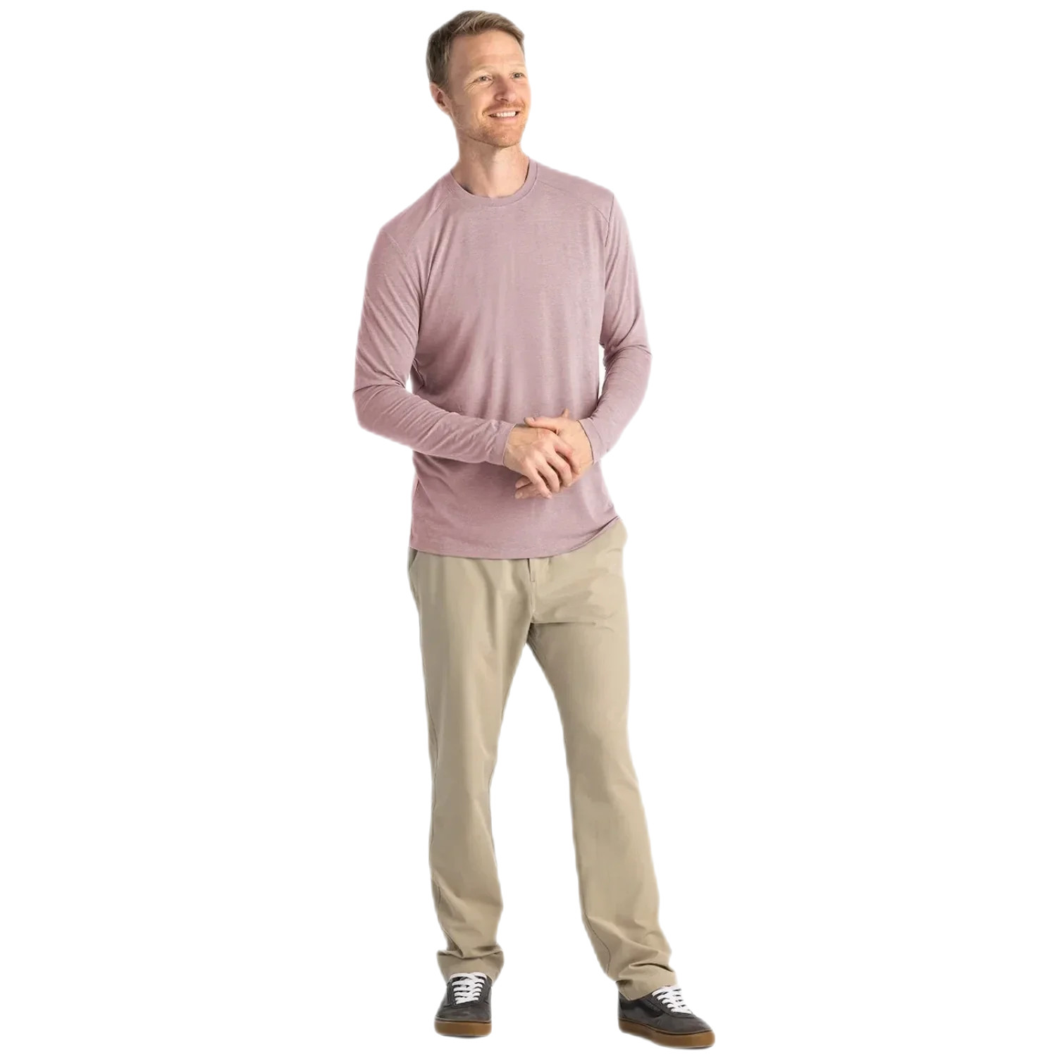 Free Fly Apparel 01. MENS APPAREL - MENS LS SHIRTS - MENS LS ACTIVE Men's Bamboo Shade Long Sleeve HEATHER ADOBE RED