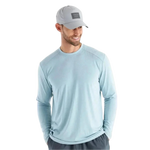 Free Fly Apparel 01. MENS APPAREL - MENS LS SHIRTS - MENS LS ACTIVE Men's Bamboo Shade Long Sleeve HEATHER OCEAN MIST