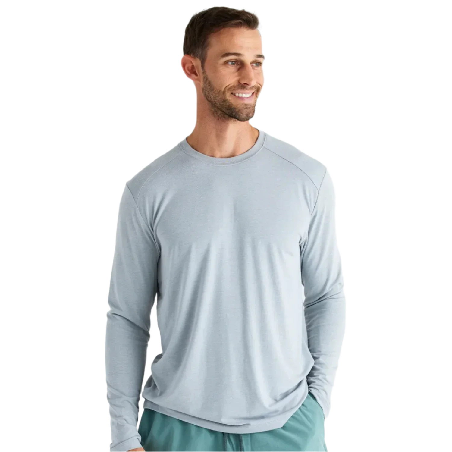 Free Fly Apparel 01. MENS APPAREL - MENS LS SHIRTS - MENS LS ACTIVE Men's Bamboo Shade Long Sleeve HEATHER ASPEN GREY