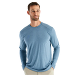 Free Fly Apparel 01. MENS APPAREL - MENS LS SHIRTS - MENS LS ACTIVE Men's Bamboo Shade Long Sleeve HEATHER SLATE BLUE