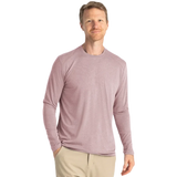 Free Fly Apparel 01. MENS APPAREL - MENS LS SHIRTS - MENS LS ACTIVE Men's Bamboo Shade Long Sleeve HEATHER ADOBE RED