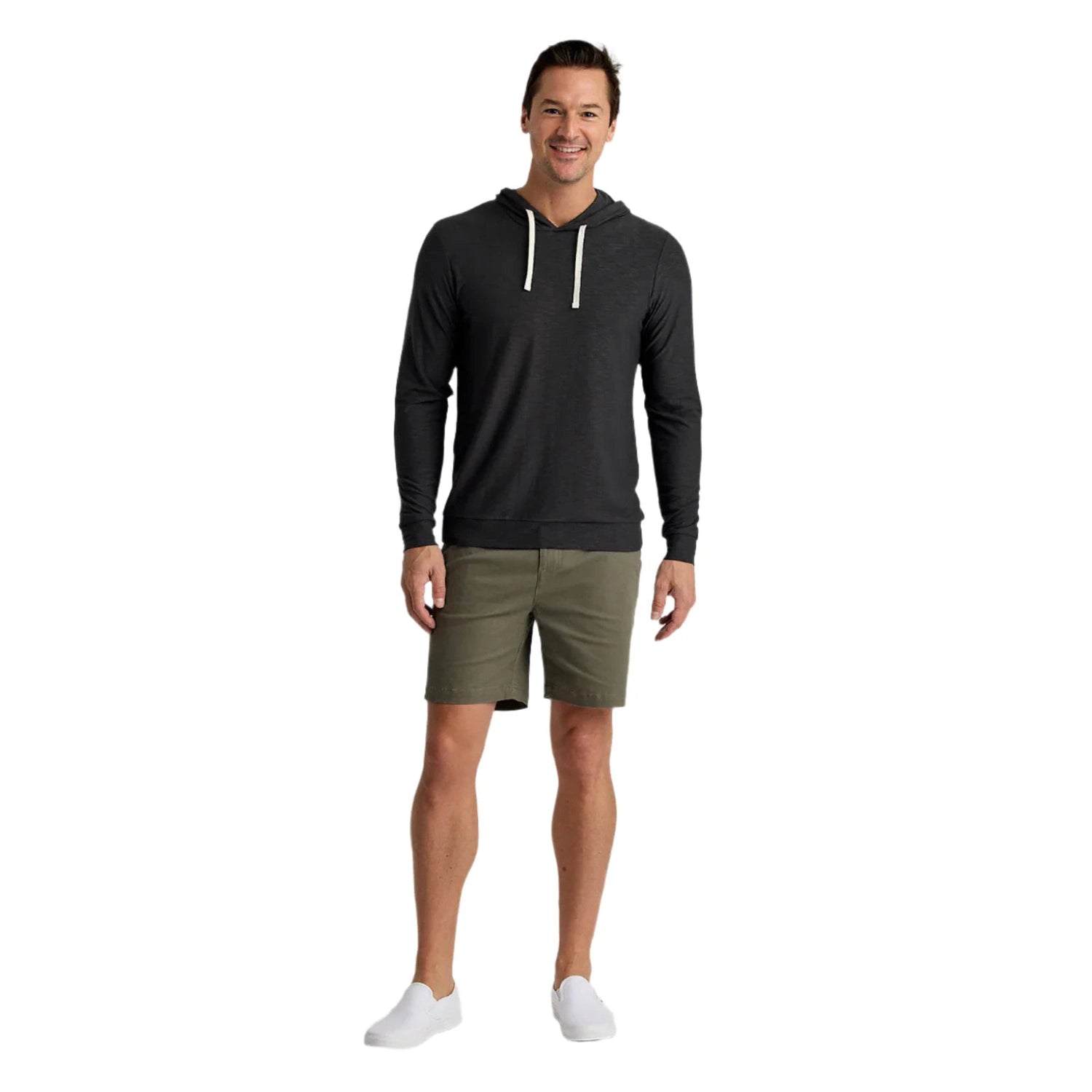 Free Fly Apparel 01. MENS APPAREL - MENS LS SHIRTS - MENS LS HOODY Men's Bamboo Slub Hoodie II BLACK SAND